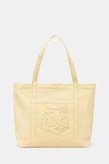 Maison Kitsuné torba bawełniana Fox Head kolor żółty LW05104WW0107