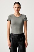 HUGO Blue tričko dámské bavlněné s elastanem Easy Tee_B zelené 50523924