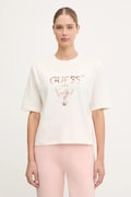 Guess t-shirt bawełniany AURLIE damski kolor beżowy V4YI06 I3Z14