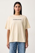 Guess Jeans T-shirt damski bawełniany beżowy W4YI08 K8HM0