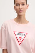 Guess Jeans tricou din bumbac femei, culoarea roz, W4YI76 K8HM0