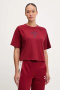 Puma tricou din bumbac Classics Play Paris Relaxed Tee femei, culoarea bordo, 626808