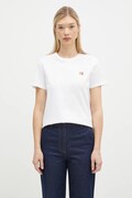 Maison Kitsuné cotton t-shirt Fox Head Patch women’s white color LW00105KJ0008