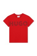 Дитяча бавовняна футболка HUGO колір червоний G00204