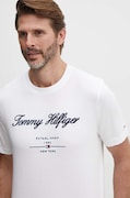 Tommy Hilfiger tricou din bumbac barbati, culoarea alb, cu imprimeu, MW0MW33691