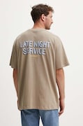 Les Deux tricou din bumbac barbati, culoarea bej, cu imprimeu, LDM101197