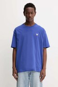 Памучна тениска Guess Jeans в синьо с изчистен дизайн M4YI46 K8FQ4