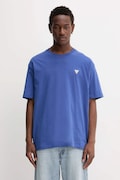 Guess Jeans t-shirt bawełniany męski kolor niebieski gładki M4YI46 K8FQ4