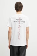 Alpha Industries t-shirt bawełniany męski kolor biały z nadrukiem 148516