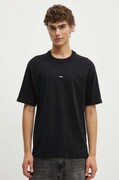 Памучна тениска A.P.C. t-shirt boxy micro logo GOTS в черно с изчистен дизайн COHBW.H26386