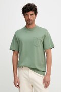 Lacoste t-shirt bawełniany męski kolor zielony gładki TH2827