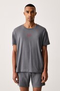 HUGO T-shirt lounge da uomo con cotone Laze T-Shirt grigio 50525236