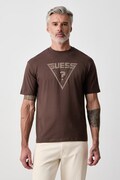 Guess T-shirt męski bawełniany AZHA brązowy Z4BI02 I3Z14