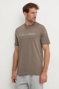 Tričko Calvin Klein Performance pánske, hnedá farba, s potlačou, 00GMF4K142