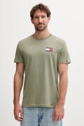 Βαμβακερό μπλουζάκι Tommy Jeans ανδρικό, χρώμα: μπεζ, DM0DM20740