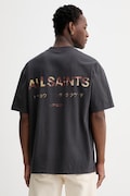 AllSaints t-shirt bawełniany UNDERGROUND męski kolor czarny gładki M071PB