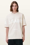 Бавовняна футболка AllSaints BIGGY чоловіча колір бежевий з принтом M088PB