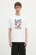 AAPE t-shirt in cotone Moon Face Logo uomo colore bianco AAPTEM1547XXN