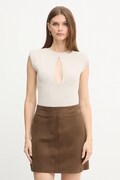 Pinko body damska kolor beżowy gładka 106088 A308