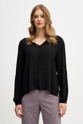 Sisley bluzka damska kolor czarny gładka 5IDTLQ09H