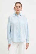 BOSS Orange koszula bawełniana damska kolor niebieski relaxed z kołnierzykiem klasycznym 50552163
