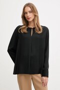 Блузка Tommy Hilfiger колір чорний однотонна WW0WW47339