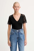 Morgan T-shirt damski z wiskozą czarny DIO