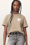 AllSaints T-shirt damski bawełniany TRIP beżowy W033JD