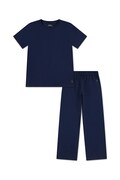 Polo Ralph Lauren piżama bawełniana dziecięca kolor granatowy gładka 8P0278