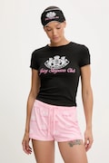 Pidžama komplet Juicy Couture JUICY SLEEPOVER CLUB SHORT PYJAMA SET za žene, boja: crna, JCLPJ225501