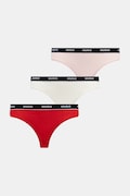 HUGO stringi 3-pack TRIPLET THONG STRIPE kolor różowy z bawełny 50545680