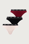 HUGO stringi damskie bawełniane z elastanem TRIPLET THONG STRIPE 3-pack multicolor 50545680