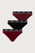 HUGO stringi damskie bawełniane z elastanem TRIPLET THONG DESIGN 3-pack czerwone 50545703
