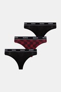 HUGO stringi bawełniane 3-pack TRIPLET THONG DESIGN kolor czarny z bawełny 50545703