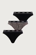 HUGO stringi damskie bawełniane z elastanem TRIPLET THONG DESIGN 3-pack szare 50545703