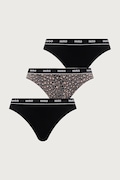 HUGO stringi damskie bawełniane z elastanem TRIPLET THONG DESIGN 3-pack szare 50545703