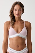 Calvin Klein Underwear biustonosz trójkątny z bawełną różowy LV00QF8498