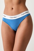 Calvin Klein Underwear stringi damskie z bawełną niebieskie LV00QF8518
