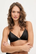 Calvin Klein Underwear biustonosz kolor czarny satynowy gładki LV00QF8392