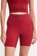 Calvin Klein Underwear szorty lounge damskie kolor bordowy wzorzyste high waist LV00QF8488