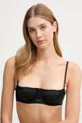 Calvin Klein Underwear biustonosz kolor czarny satynowy gładki LV00QF8393