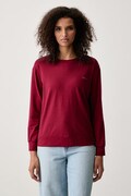 HUGO longsleeve damski bawełniany z elastanem HUGO ID LS-SHIRT bordowy 50555632