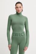 Perfect Moment longsleeve funkcyjny damski z dodatkiem wełny Perfect Thermal zielony W3001121