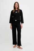 Fila piżama bawełniana damska kolor czarny bawełniana FPW4218