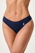 Polo Ralph Lauren chiloți g-string pentru femei din bumbac cu elastan bleumarin 4P0511