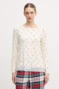 United Colors of Benetton longsleeve piżamowy damska kolor beżowy 32V93M07V