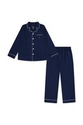 Polo Ralph Lauren piżama bawełniana dziecięca kolor granatowy gładka 3P0279