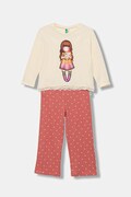 Dětské pyžamo United Colors of Benetton béžová barva, s potiskem, 3Y5E0P08U