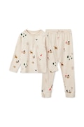 Liewood piżama dziecięca Wilhelm Printed Pyjamas Set kolor beżowy wzorzysta LW20361