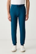 BOSS trenirka moška Waffle Pants Cuff vijolična klasičen pas 50535878